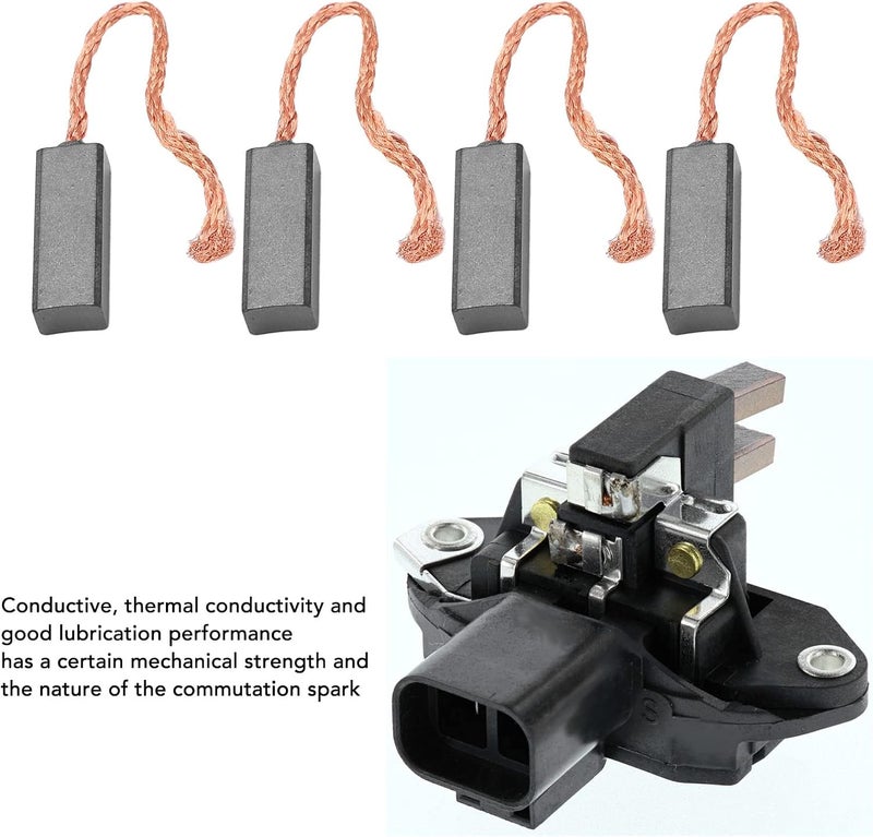OUKENS 4 Pcs Alternator Regulator Brush Set, Alternator Brushes, OEM 16770206, Carbon Brush PX602 PX60 092950 300722 92950 Generator Electric Motor Brush Replacement for Bosch - Image 1